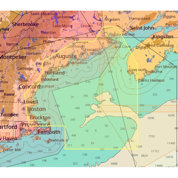 C-MAP® - Max Wide Gulf of Maine C-Card Format Bathymetric Electronic Chart