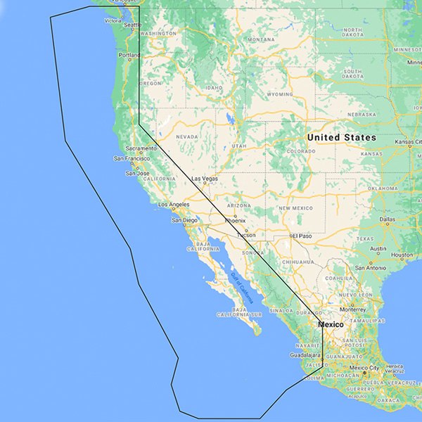C-MAP® - Reveal Coastal US West Coast and Baja microSD Format Bathymetric Electronic Chart