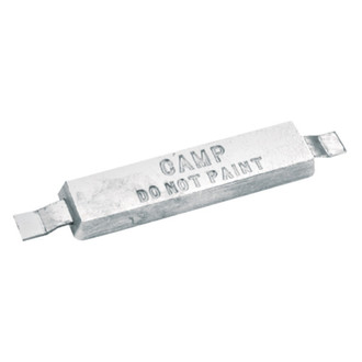 Camp Company® W12 - 12" L x 3" W x 1.25" H Zinc Rectangular Hull Plate Anode with Straps