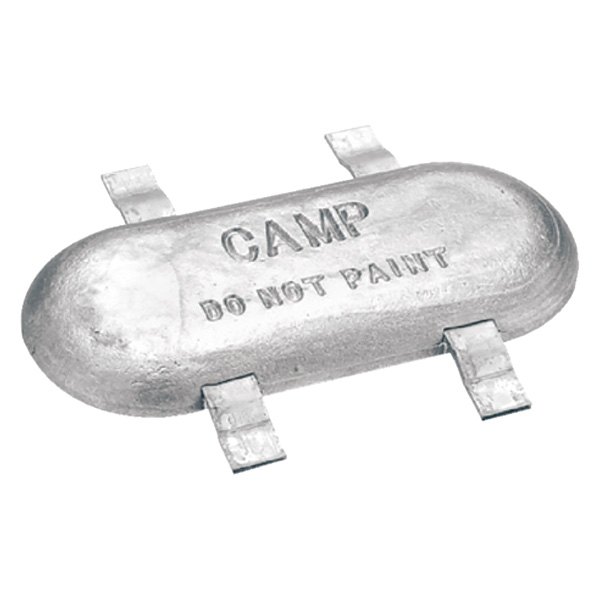 Camp Company® - 12" L x 6.25" W x 1.25" H Zinc Oval Hull Plate Anode with Straps