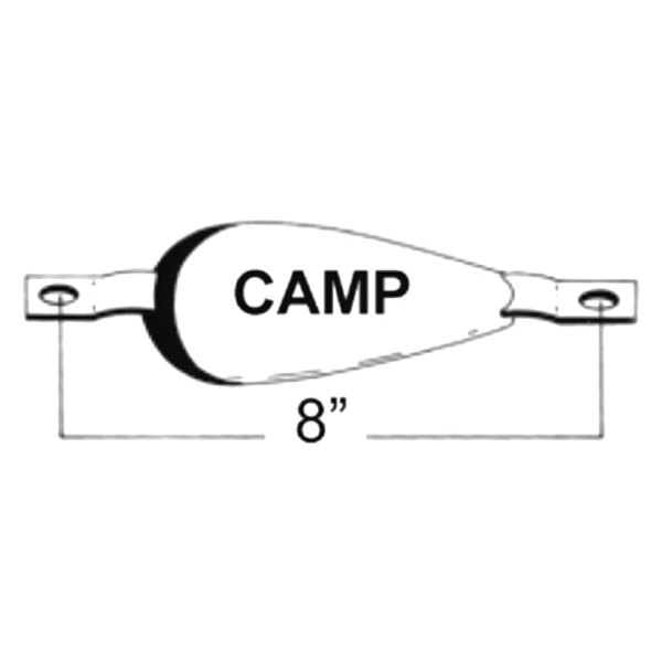 Camp Company® - 6" L x 3" W x 1.25" H Zinc Tear Drop Hull Anode with Straps