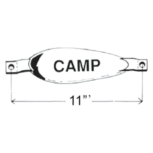 Camp Company® - 9" L x 3" W x 1.25" H Zinc Tear Drop Hull Anode with Straps