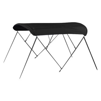 Carver® - 8' L x 85"-90" W x 54" H Jet Black Sunbrella™ Acrylic Round Tube 4-Bow Fully Assembled Bimini Top Kit