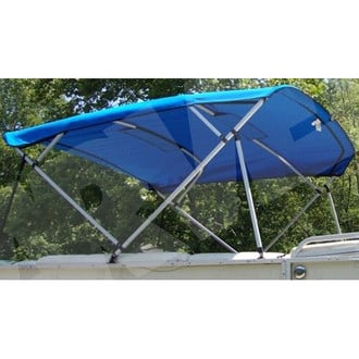 Carver® - 8' L x 96"-102" W Pacific Blue Sunbrella™ Acrylic Square Tube 4-Bow Standard Pontoon Bimini Topwith Storage Boot