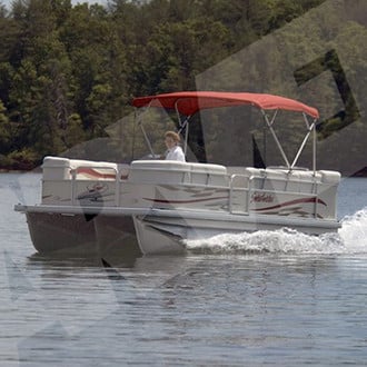 Carver® - 8' L x 96"-102" W Burgundy Sunbrella™ Acrylic Square Tube 4-Bow Standard Pontoon Bimini Topwith Storage Boot