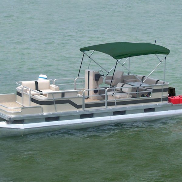  Carver® - 8' L x 96"-102" W Forest Green Sunbrella™ Acrylic 4-Bow Square Pontoon Bimini Top with Light Cut-Out