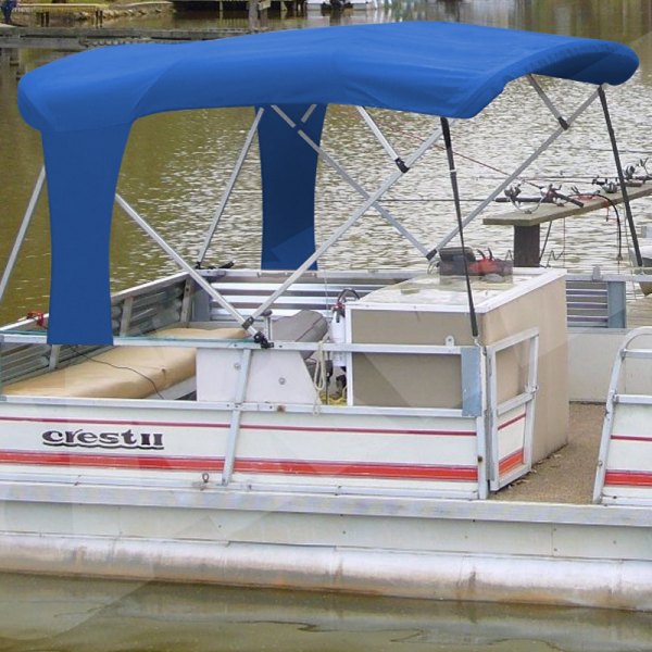  Carver® - 8' L x 96"-102" W Pacific Blue Sunbrella™ Acrylic 4-Bow Buggy-Style Pontoon Bimini Top with Storage Boot