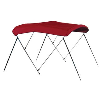 Carver® - 6' L x 79"-84" W x H Jockey Red Sunbrella™ Acrylic 3-Bow Ready to Assemble Bimini Canvaswith Storage Boot