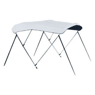 Carver® - 6' L x 85"-90" W x 46" H White Vinyl 3-Bow Ready to Assemble Bimini Canvaswith Storage Boot