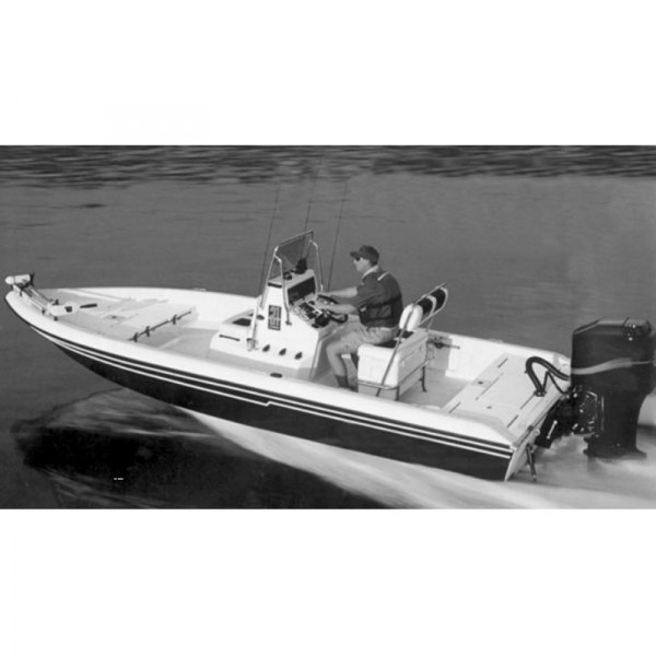  Carver® - Haze Gray Poly-Guard Boat Cover for 24'6" L x 102" W V-Hull Fishing Boats with Center Console & Shallow Draft Hull