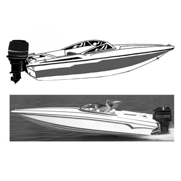  Carver® - Haze Gray Poly-Guard Boat Cover for 16'6" L x 86" W Low Profile Ski Boat with Windshield