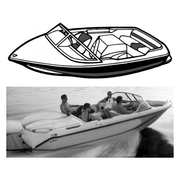  Carver® - Mist Gray Sun-Dura Boat Cover for 19'6" L x 86" W Tournament Ski Boats