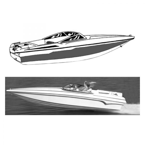  Carver® - Haze Gray Poly-Guard Boat Cover for 19'6" L x 94" W Low Profile Ski Boat with Windshield