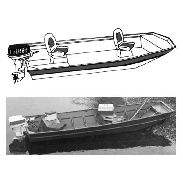  Carver® - Slate Gray Poly-Flex ll Boat Cover for 12'6" L x 58" W Open Jon Boat