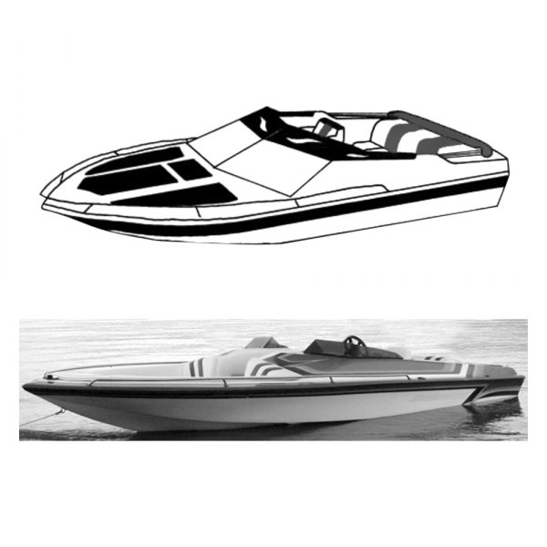  Carver® - Mist Gray Sun-Dura Boat Cover for 21'6" L x 96" W Day Cruiser Boat