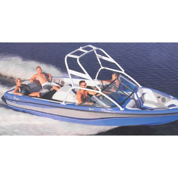  Carver® - Haze Gray Poly-Guard Boat Cover for 20'6" L x 102" W Tournament Ski Boats with Standard Tower