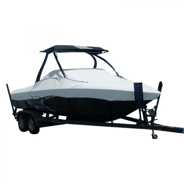  Carver® - Mist Gray Sun-Dura Boat Cover for 21'6" L x 102" W Tournament Ski Boats with Standard Tower