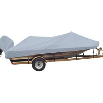 Carver® - Wide Pro Series Mist Gray Sun-Dura Boat Cover for 16'6" L x 84" W Bass Boat