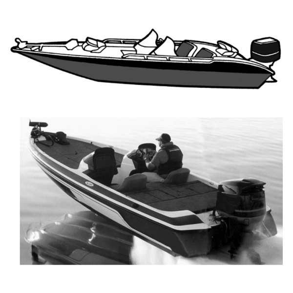 Carver® - Wide Pro Series Mist Gray Sun-Dura Boat Cover for 18'6" L x 96" W Bass Boat