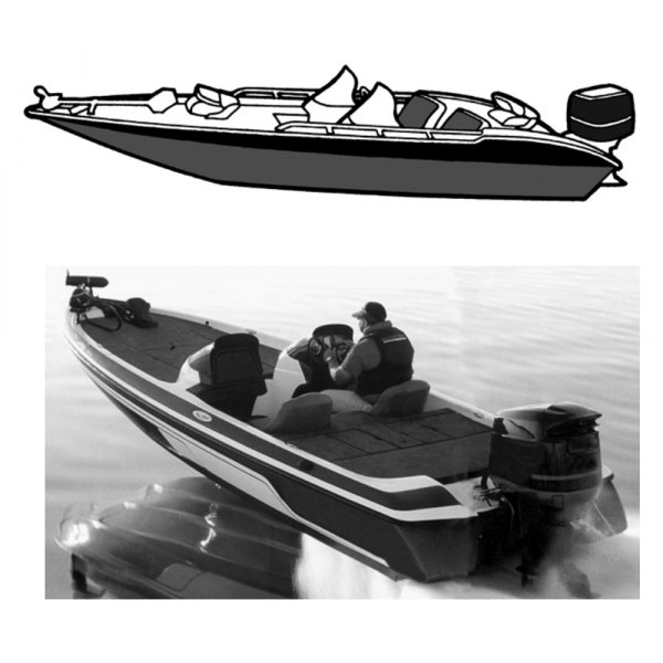  Carver® - Wide Pro Series Mist Gray Sun-Dura Boat Cover for 19'6" L x 96" W Bass Boat