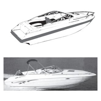 Carver® - Mist Gray Sun-Dura Boat Cover for 19'6" L x 102" W V-Hull, Low Profile Cuddy Cabin Boats with Windshield & Bow Rails