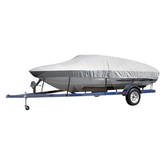 Carver® - Haze Gray Poly-Guard Boat Cover for 19'-22' L x 102" W V-Hull Low-Profile Cuddy Cabin Boats