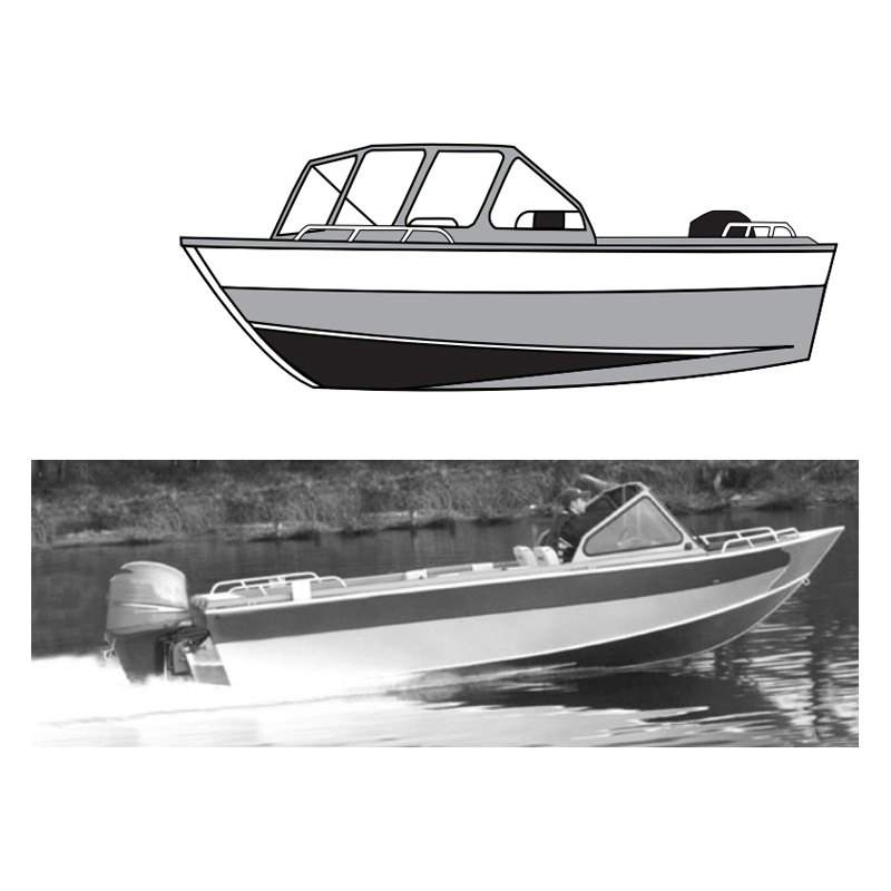 Carver® 79019P-10 - Haze Gray Poly-Guard Boat Cover for 19'6 L x 92 W  Aluminum Fishing Boat with Forward High Windshield 