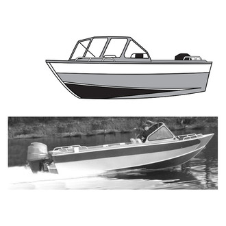 Carver® 79020XS11 - Extra Wide Mist Gray Sun-Dura Boat Cover for 20'6" L x 102" W Aluminum Fishing Boat with Forward High Windshield