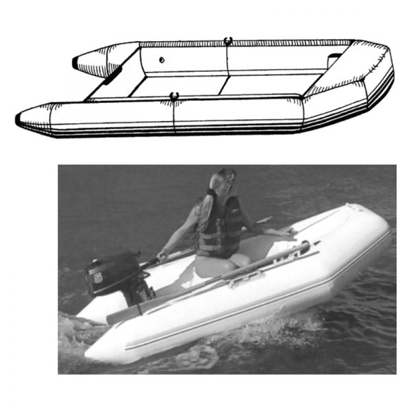  Carver® - Haze Gray Poly-Guard Boat Cover for 10'6" L x 66" W Blunt Nose Inflatable Boat