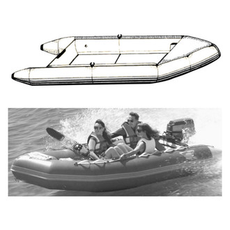 Carver® - Mist Gray Sun-Dura Boat Cover for 11'6" L x 70" W Sport Type Whaler Style Oats Inflatable Boats with Side Rails Only
