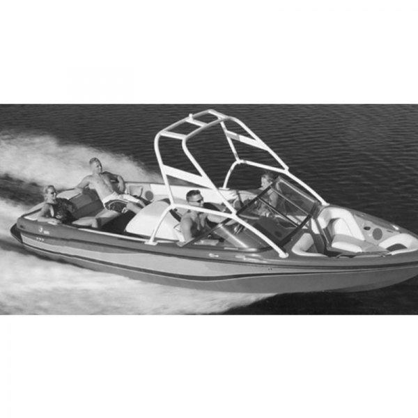  Carver® - Haze Gray Poly-Guard Boat Cover for 21'6" L x 102" W Tournament Ski Boats with Tower & Swim Platform