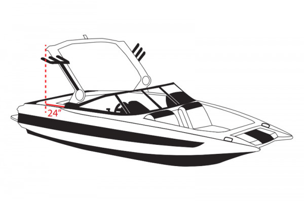 23' - 25' Wide Bow 900D Wake Tower Boat Cover, Cover The Ski/Wakeboard Tower And Boat,Metal - View #4