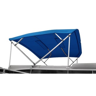 Carver® - 8' L x 96"-102" W x 48" H Pacific Blue Sunbrella™ Acrylic Square Tube 4-Bow Ready to Assemble Pontoon Bimini Top Kit
