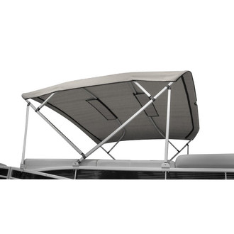 Carver® - 8' L x 96"-102" W x 48" H Cadet Gray Sunbrella™ Acrylic Square Tube 4-Bow Ready to Assemble Pontoon Bimini Top Kit