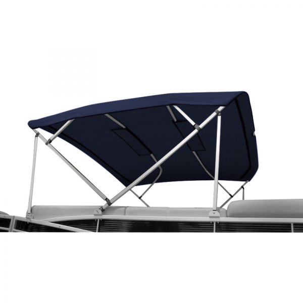 Carver® - 8' L x 96"-102" W x 48" H Captain Navy Sunbrella™ Acrylic 4-Bow Ready to Assemble Pontoon Bimini Top Kit with Running Light Cut-Out