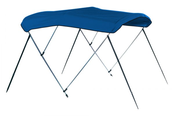 Carver® - 6' L x 61"-66" W x 46" H Pacific Blue Sunbrella™ Acrylic 3-Bow Round Bimini Top