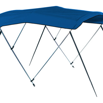 Carver® - 72" L x 61"-66" W x 46" H Pacific Blue Sunbrella™ Acrylic Round Tube 3-Bow Bimini Top