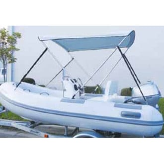 Carver® - 5' 6" L x 74"-84" W x 42" H Haze Gray 2-Bow Ready to Assemble Double Duck Bimini Top Kit