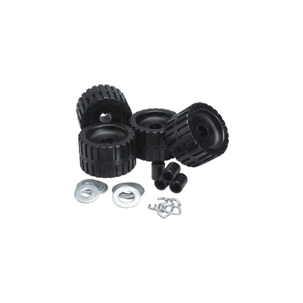 C.E. Smith® - 3" L x 5" D Black Rubber Ribbed Roller Kit for 1-1/8" Shaft