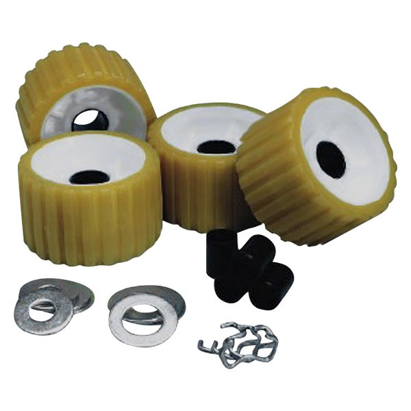 C.E. Smith® - 3" L x 5" D Yellow Rubber Ribbed Roller Kit for 1-1/8" Shaft