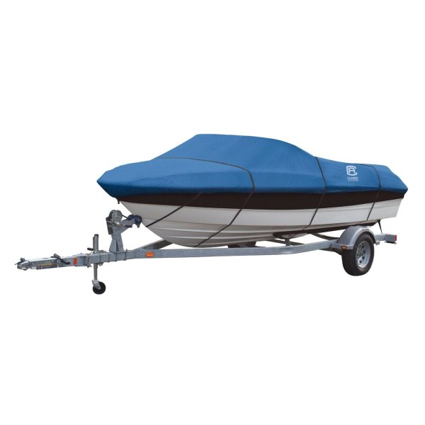 Classic Accessories® - Stellex™ Blue Polyester Boat Cover for 12'-14' L x 68" W V-Hull Fishing Boats