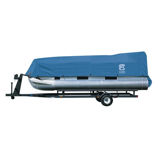 Classic Accessories® - Stellex™ Blue Polyester Boat Cover for 21'-24' L x 102" W Pontoon Boats