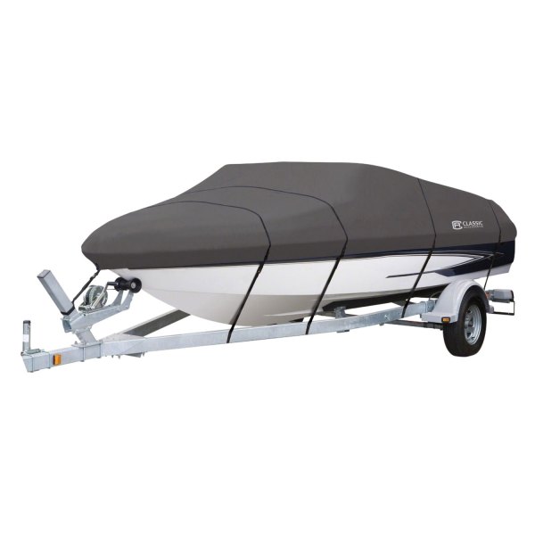 Classic Accessories® - Stormpro™ Charcoal Polyester Boat Cover for 20'-22' L x 106" W V-Hull Runabout Boats