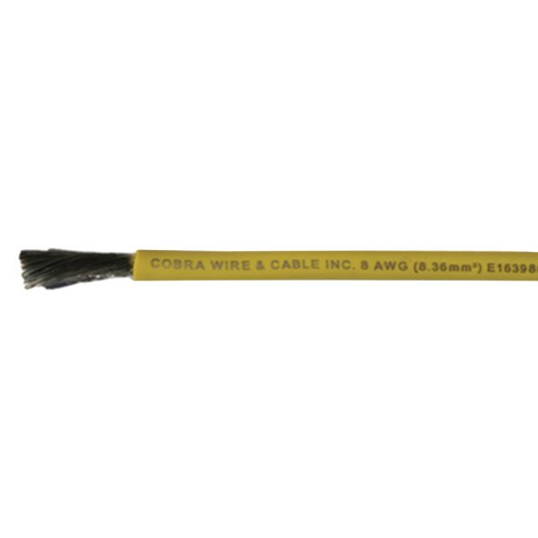 Cobra Wire Cable® - 2 AWG 50' Yellow Tinned Copper Battery Cable