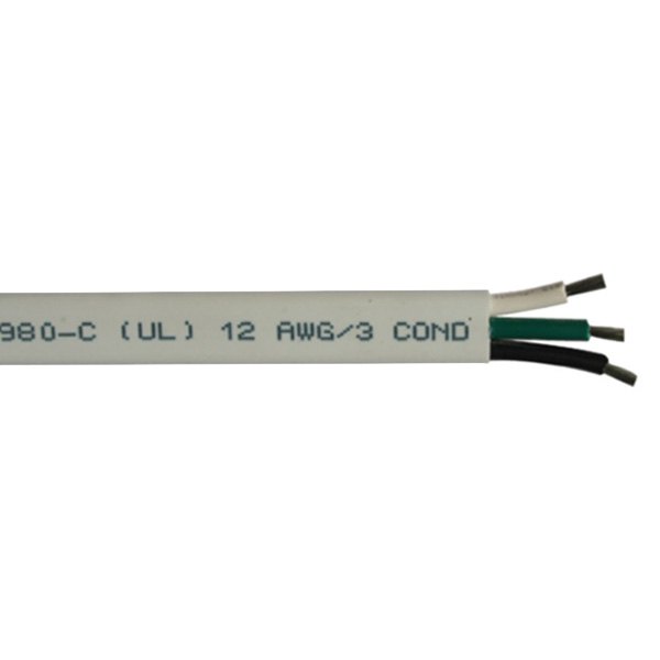 Cobra Wire Cable® - 12/3 AWG 100' Black/Green/White Flame Retardant Triplex Duplex Wire