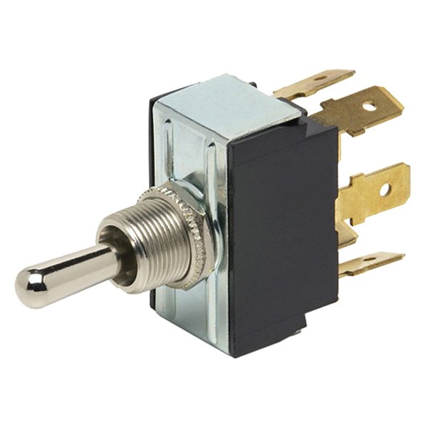 Cole Hersee® - 12 - 24 V DC 15/25 A On/Off/On Nickel Plated Brass DPDT Heavy-Duty Toggle Switch with 6 Blades