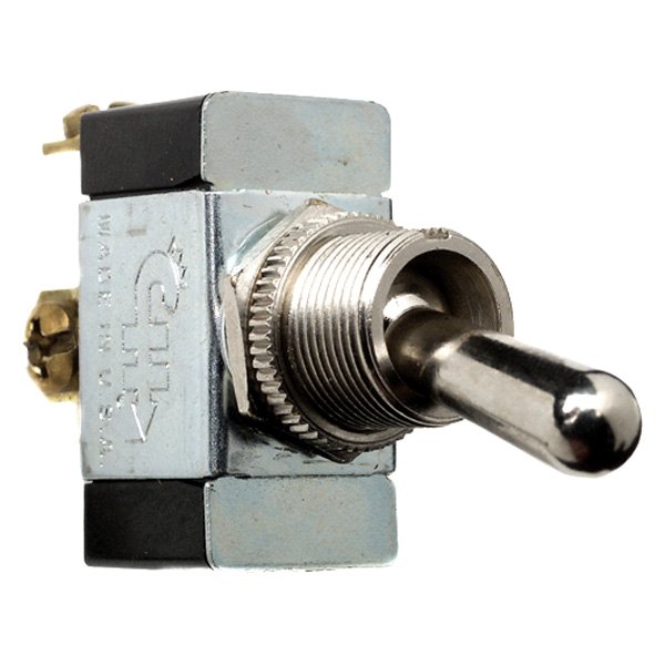Cole Hersee® - 12 - 24 V DC 15/25 A On/Off Nickel Plated Brass SPST Heavy-Duty Toggle Switch with 2 Screws, Boxed
