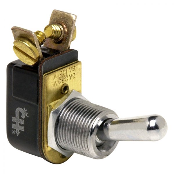 Cole Hersee® - Standard 12 V DC 10 A On/Off Chrome Plated Brass SPST Lighted Toggle Switch