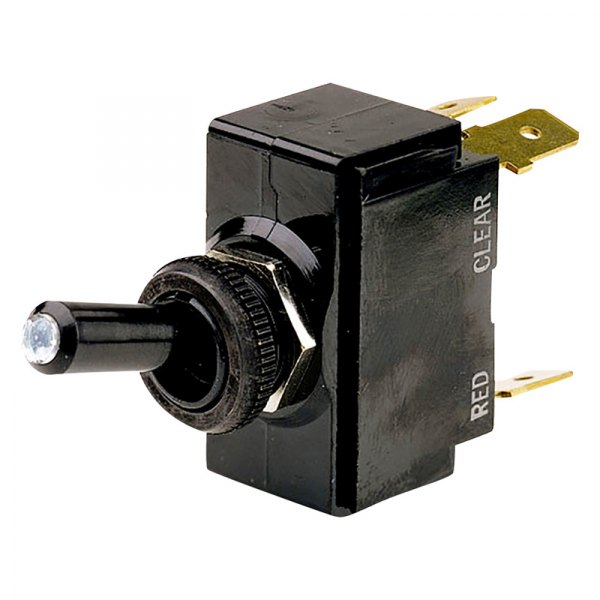 Cole Hersee® - M-54111 Series 12 V DC 25 A On/Off Chrome Plated Brass SPST Illuminated Toggle Switch with 4 Blades