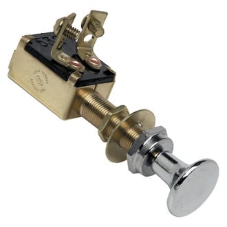 Cole Hersee® - 12 V DC 10 A Off/On Brass 1-Circuit SPST Push-Pull Switch with 2 Screws , Bulk